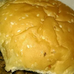 Cheap grocery store burger bun.