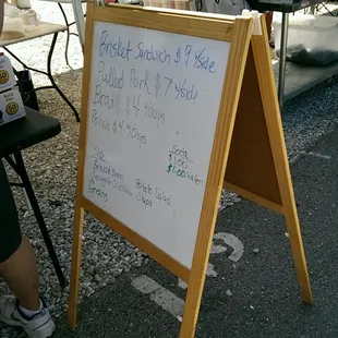 a sign at a bbq