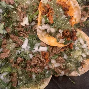 Carne Asada and Chorizo Tacos