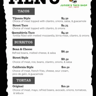 menu