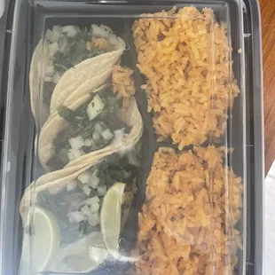 Junior tacos with rice