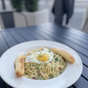 Carbonara on the new patio