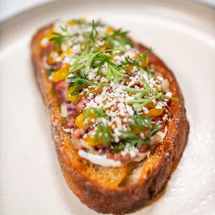 Carne Cruda Asada Toast