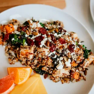 a plate of food on a table