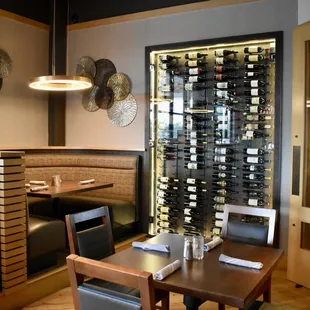 dining area with wine rack