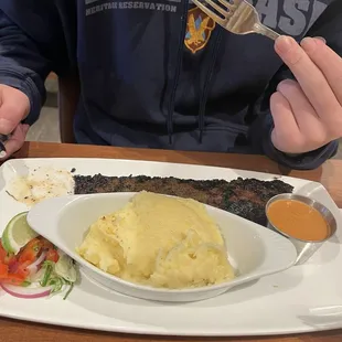 Skirt steak- chipotle sauce on side