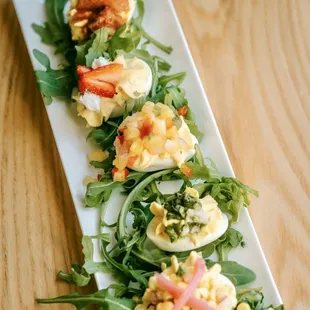 Deviled egg flight. Changes daily.