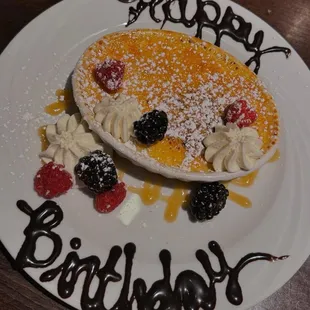 Birthday crème broulee.