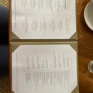 menu