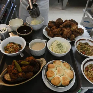 a table full of food