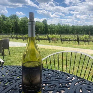 a bottle of wine on a table