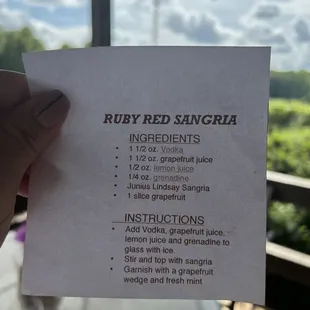Ruby red Sangria recipe