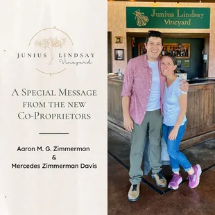 A Special Message from the new Co-Proprietors