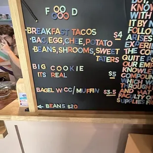 Menu board