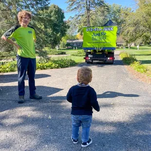 Kids love to see our shiny green trucks