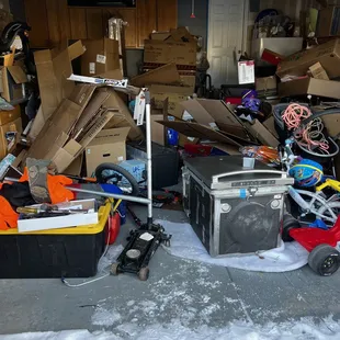 A recent picture of a garage before we cleaned it up.
