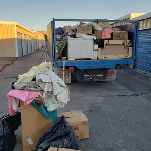 Full truck load from storage unit clean out! Junk removal and trash pick up in Albuquerque and Rio Rancho NM