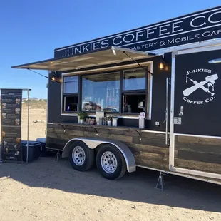 a truck parked in the desert