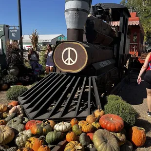 Train and pumpkins