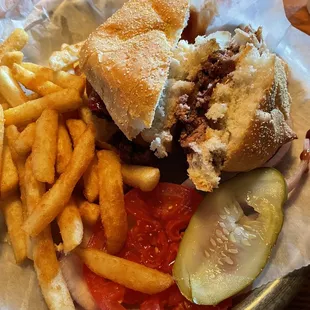 Honey BBQ bacon burger and hibachi s'mores for dessert