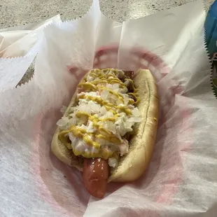 This was MY version of a hillbilly hotdog since I am from WV. No steamed or toasted bun made the dish not that appealing to me.