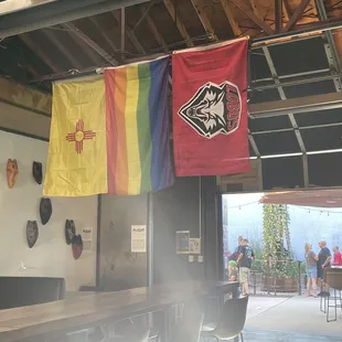 Main indoor area looking out at patio.