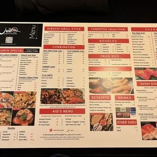 Menu as of 8/2023