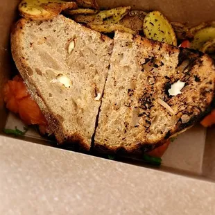 Smoked salmon on sourdough.  Juno's Kitchen. 7/11/23