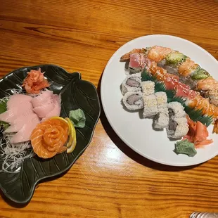 two plates of sushi