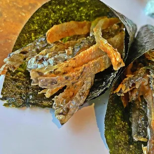 Salmon Skin Hand Roll - no rice/no veggies