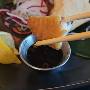 A delicious bite of yellowtail collar