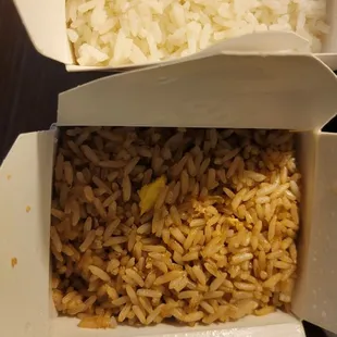 Steamed,  fried rice
