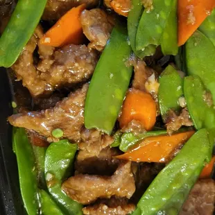 Beef and snow peas, very good