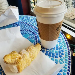 Cream horn and chai.