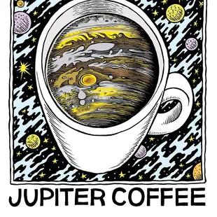 Jupiter Coffees new logo by the incredibly gifted and super wonderful Pat Moriarty!