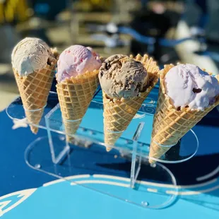 20+ flavors of crafted ice cream plus fresh made waffle cones