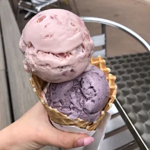 two scoops of ice cream