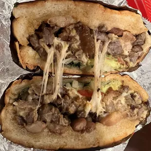 Torta de Asada with beans