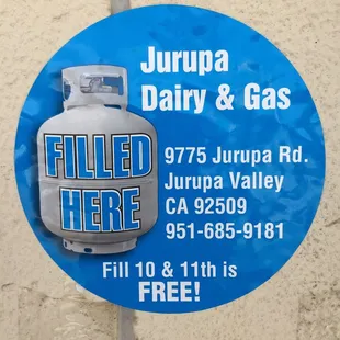 a sign for jurupa dairy and gas