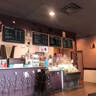 the interior of a coffee shop