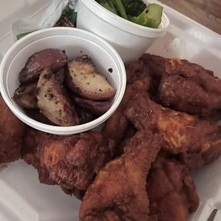 10 pc wings with roasted potatoes and broccoli