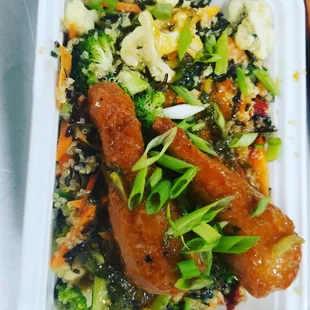 Veggie drumsticks with mix rice