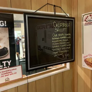 Check the specials that are posted as you walk in