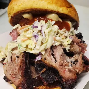 BBQ jerk pork sandwich