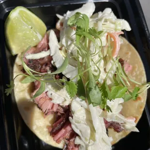 Snack size 1 taco with pulled pork