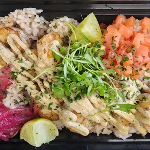 Jerk shrimp taco bowl