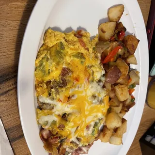 Chili and Cheddar Cheese Omelet