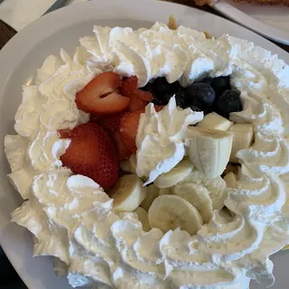 Strawberry, Banana, Blueberry Waffle with Whipped Cream