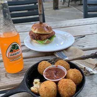 Mac Balls &amp; Fried Chicken Sandwich