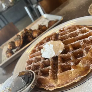 Texas Pecan Waffle , Maple Syrup